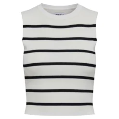 OnlyTop col rond sans manches blanc en viscose Maëlys