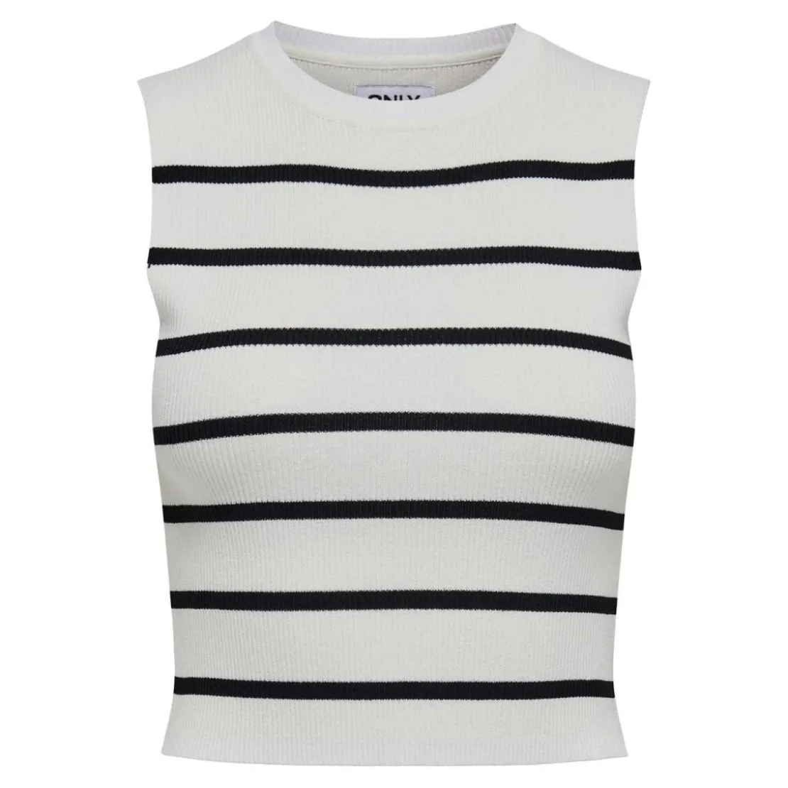 OnlyTop col rond sans manches blanc en viscose Maëlys