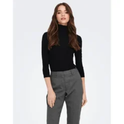 OnlyTop Col roulé Manches longues noir Leah