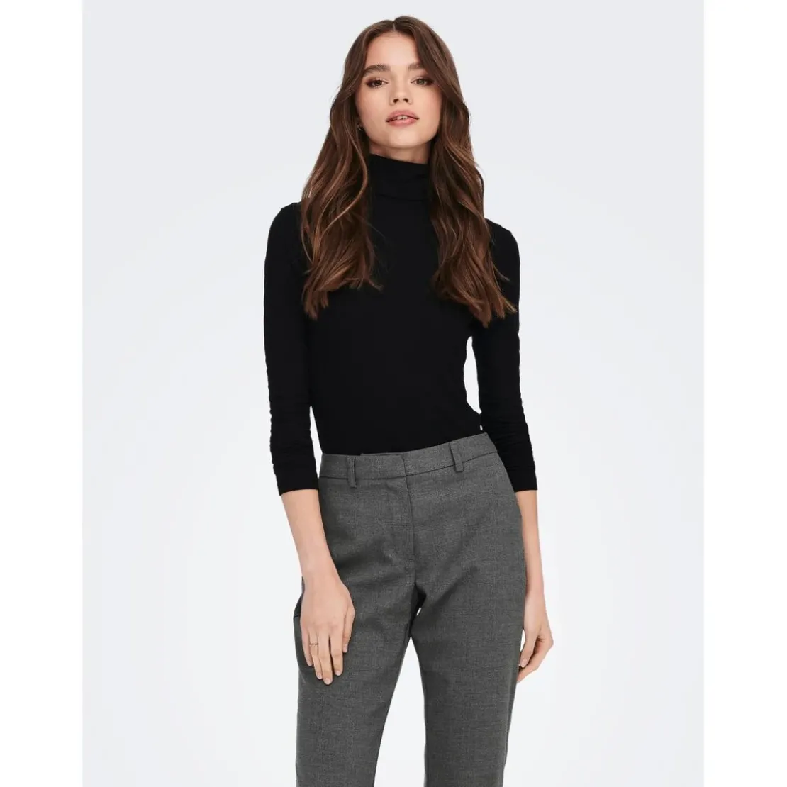 OnlyTop Col roulé Manches longues noir Leah