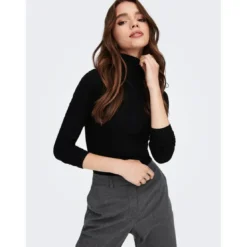 OnlyTop Col roulé Manches longues noir Leah
