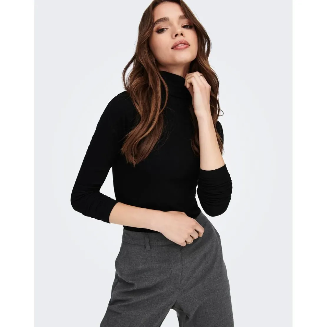 OnlyTop Col roulé Manches longues noir Leah