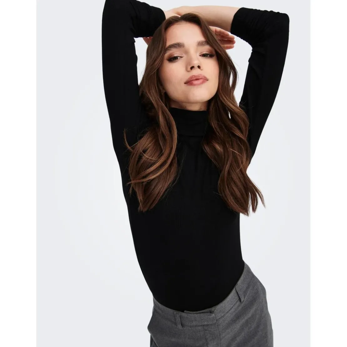 OnlyTop Col roulé Manches longues noir Leah