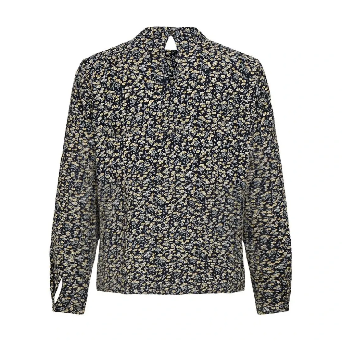 OnlyTop Imprimé all over Col haut Manches longues Bouton bleu