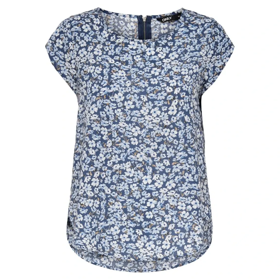 OnlyTop Imprimé all over Col rond Manches courtes Fermeture éclair bleu Pey