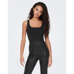 OnlyTops Col en U Sans manches noir