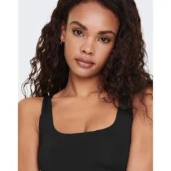 OnlyTops Col en U Sans manches noir