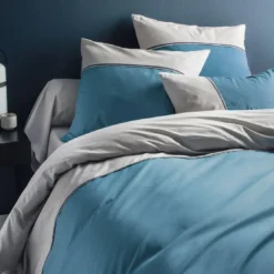 OriginHousse de couette imprimée en coton, Made in France, DUOTurquoise