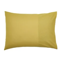 OriginTaie d'oreiller bicolore unie en coton, MELI MELO Gris zinc et curry