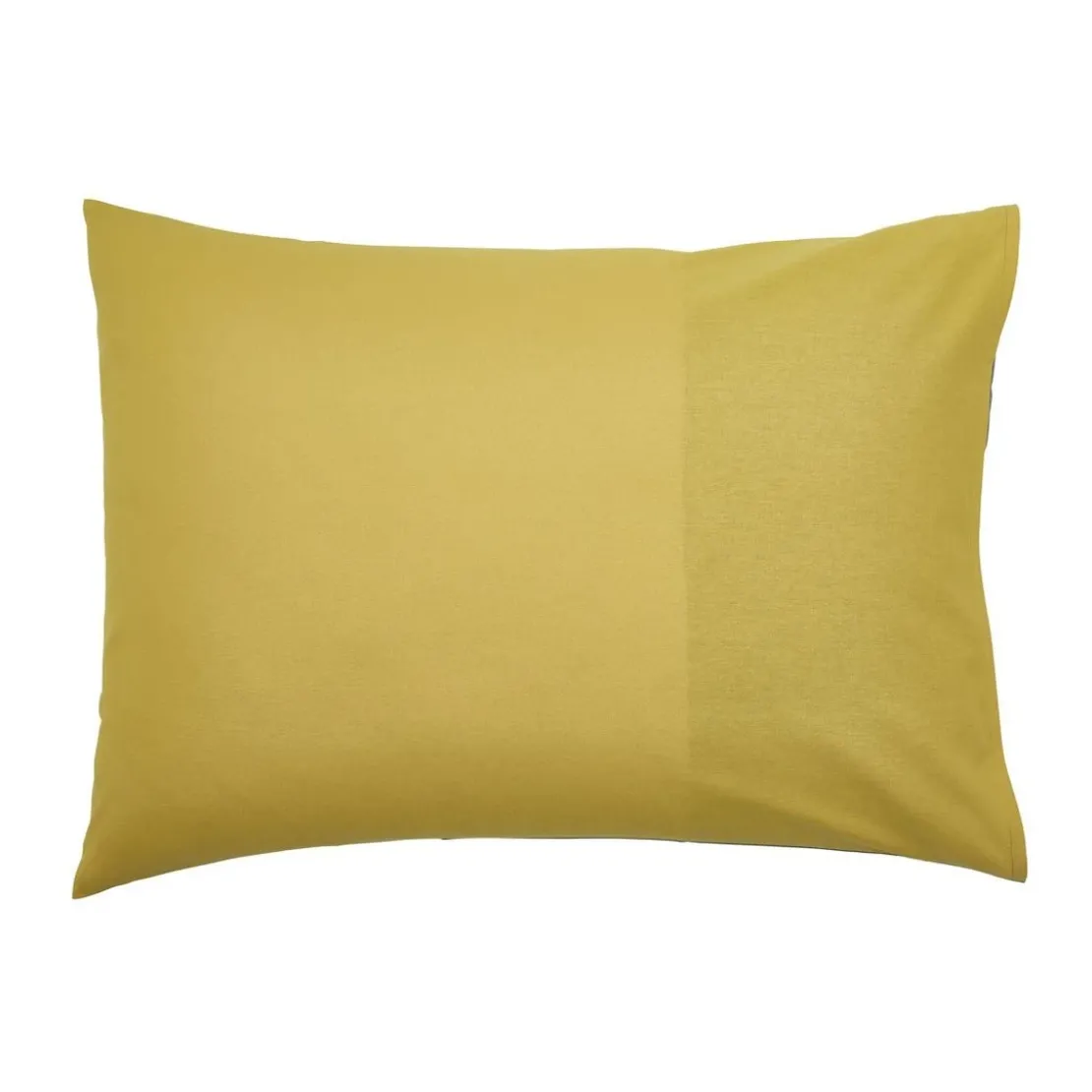 OriginTaie d'oreiller bicolore unie en coton, MELI MELO Gris zinc et curry