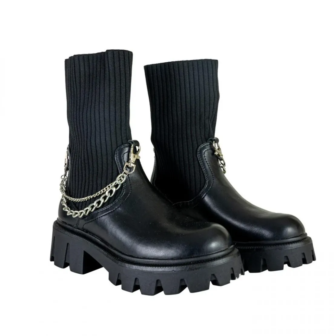 Outside InBottines Rosy noir