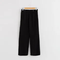 Outside InPantalon large cropped noir en viscose