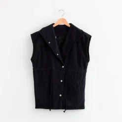 Outside InVeste sans manche denim Noire en coton