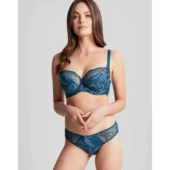 PanacheCulotte Brésilienne en Dentelle Ajourée et Tulle Brodé - Bleue- Jasmine