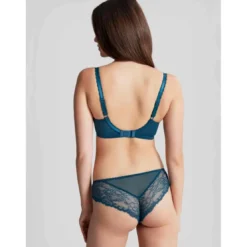 PanacheCulotte Brésilienne en Dentelle Ajourée et Tulle Brodé - Bleue- Jasmine