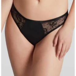 PanacheCulotte Brésilienne en Tulle Brodé - Noire Panache- Yasmin