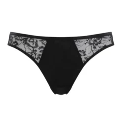 PanacheCulotte Brésilienne en Tulle Brodé - Noire Panache- Yasmin