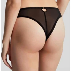 PanacheCulotte Brésilienne en Tulle Brodé - Noire Panache- Yasmin