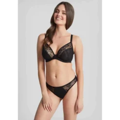 PanacheCulotte Brésilienne en Tulle Brodé - Noire Panache- Yasmin