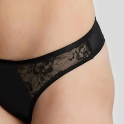 PanacheCulotte Brésilienne en Tulle Brodé - Noire Panache- Yasmin
