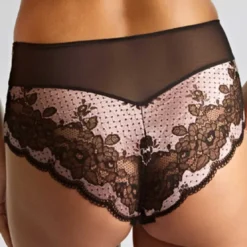 PanacheCulotte échancrée Clara - Noir et Rose- Clara