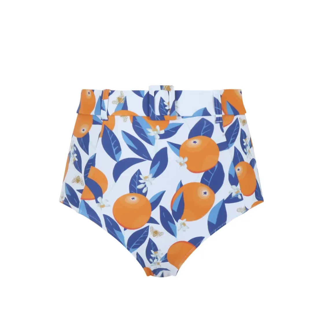 Panache maillotsCulotte de bain taille Haute avec ceinture - Orange/Blanc- Sicily