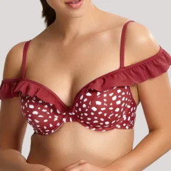 Panache maillotsHaut de maillot de bain plongeant armatures rouge- Mila