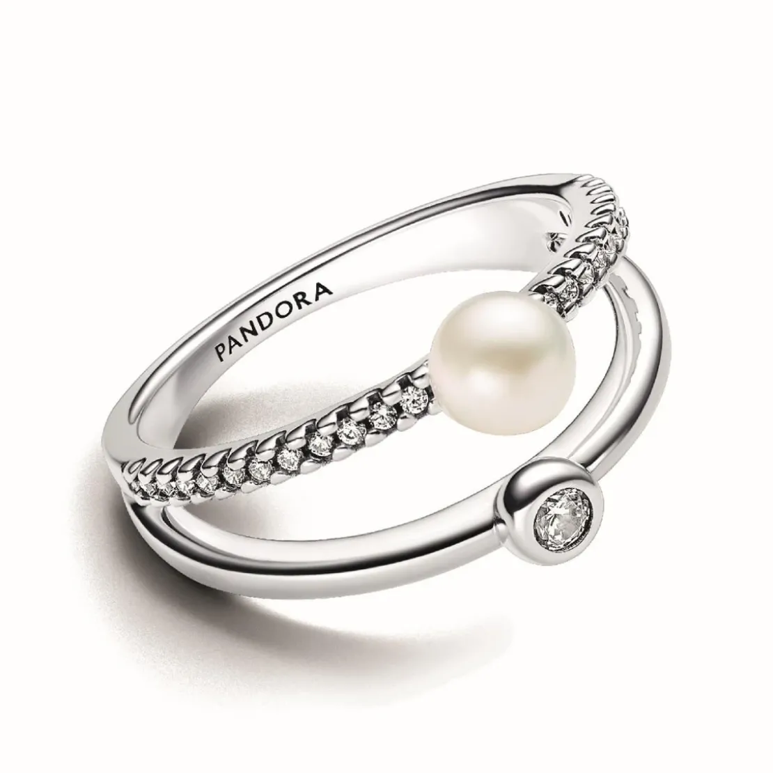 PandoraAnneau Double Perle de Culture et Pavé 193147C01