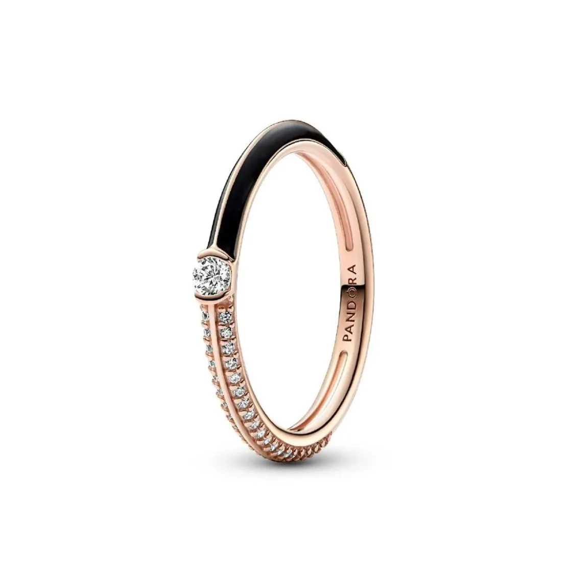 PandoraBague Anneau Double Noir et Pavé - Pandora ME