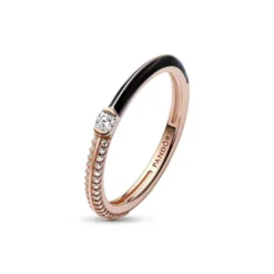 PandoraBague Anneau Double Noir et Pavé - Pandora ME