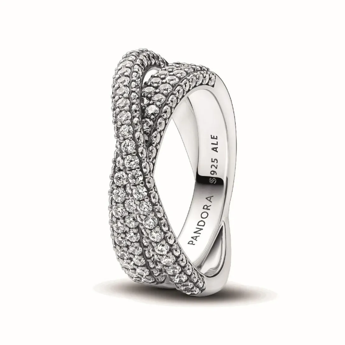 PandoraBague Anneau Double Pavé Croisé - Pandora Timeless