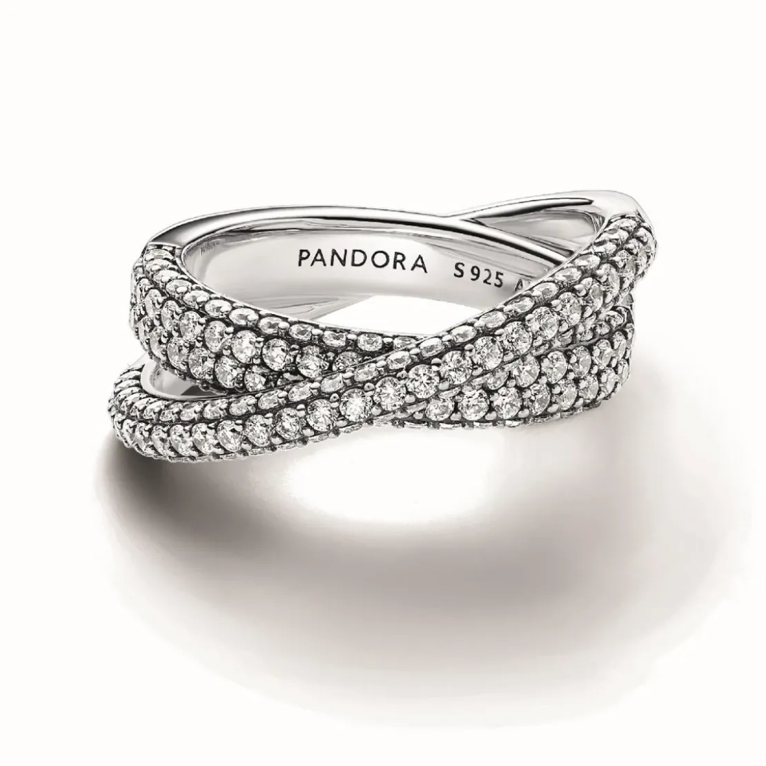 PandoraBague Anneau Double Pavé Croisé - Pandora Timeless