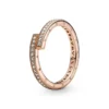 PandoraBague Chevauchante Scintillante Pandora Signature - Métal Doré à l'or Rose fin 585/1000