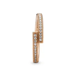 PandoraBague Chevauchante Scintillante Pandora Signature - Métal Doré à l'or Rose fin 585/1000