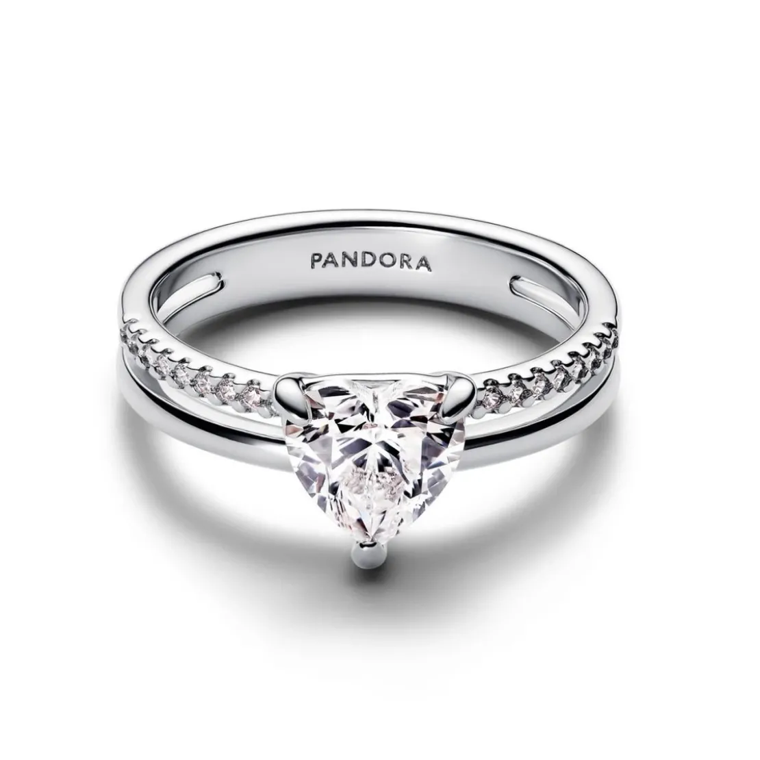 PandoraBague Cœur Anneau Double Argent