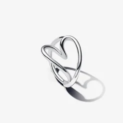 PandoraBague Cœur Organique Argent