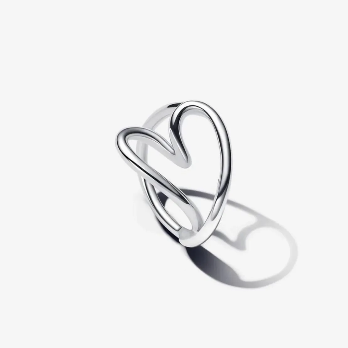 PandoraBague Cœur Organique Argent