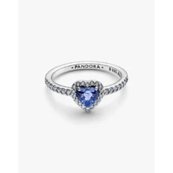 PandoraBague Cœur Surélevé Bleuet Scintillant