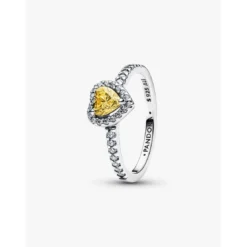 PandoraBague Cœur Surélevé Jaune Scintillant