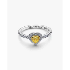 PandoraBague Cœur Surélevé Jaune Scintillant