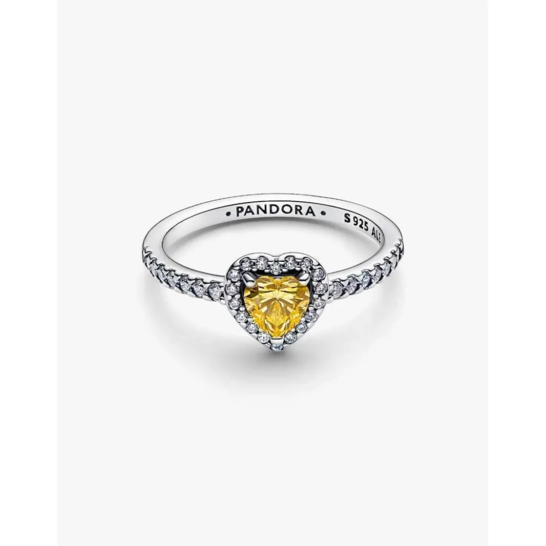 PandoraBague Cœur Surélevé Jaune Scintillant