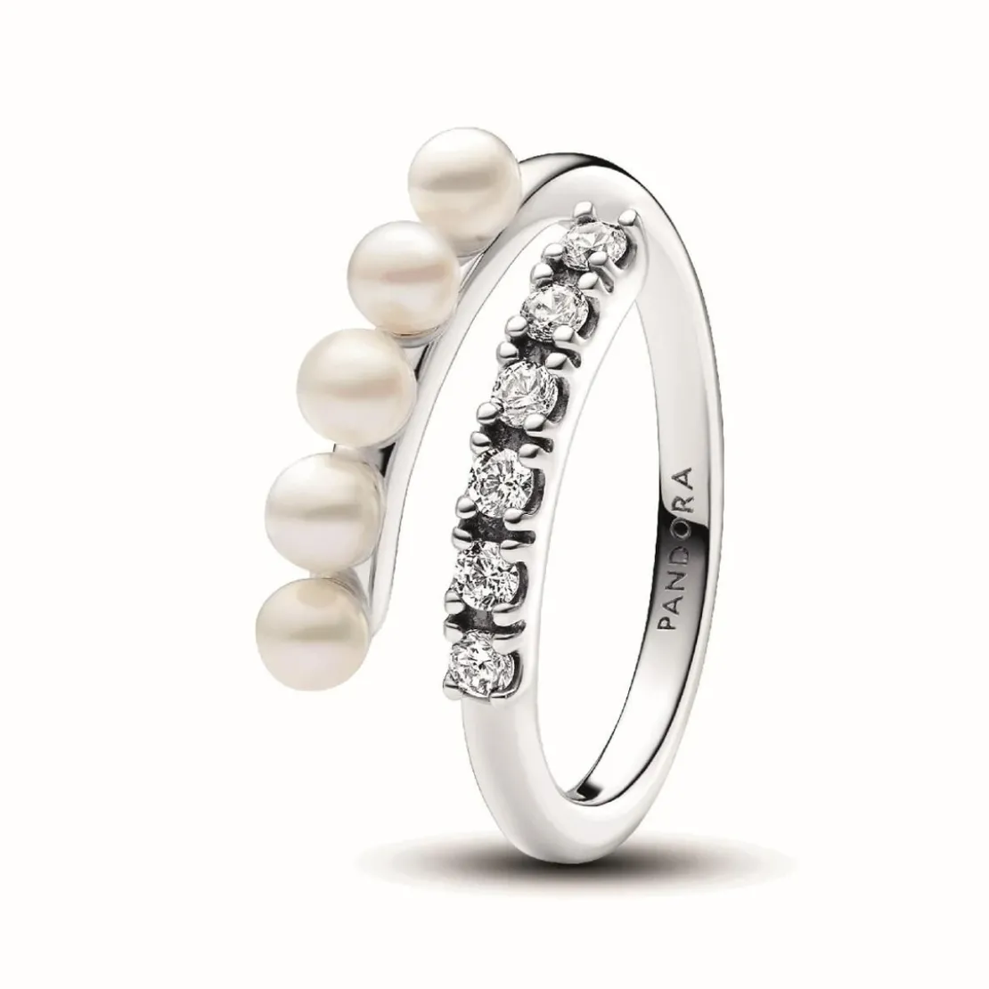 PandoraBague femme argent sterling 193145C01 avec perle blanche et zircone transparente Pandora Timeless