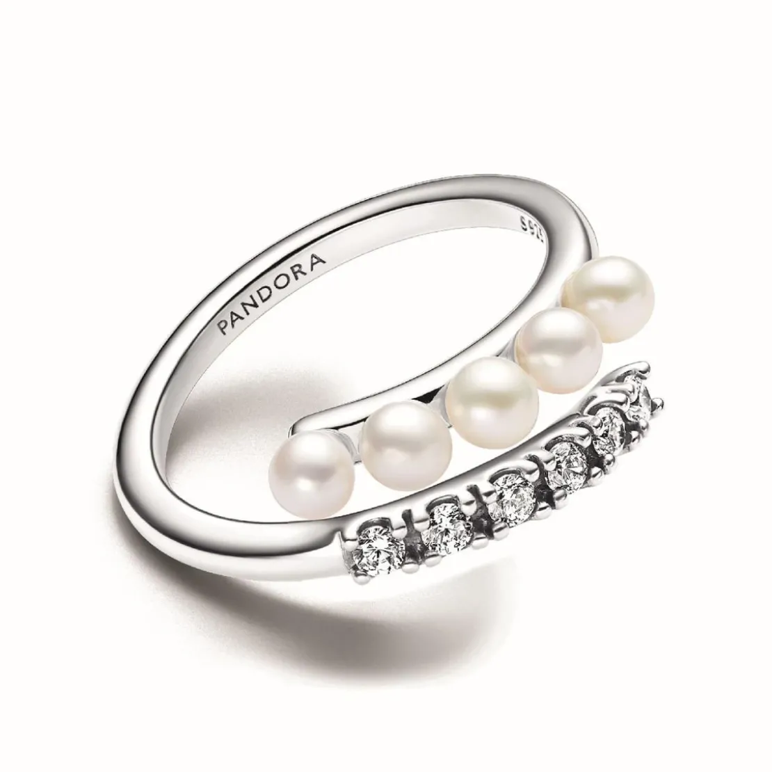 PandoraBague femme argent sterling 193145C01 avec perle blanche et zircone transparente Pandora Timeless