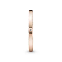 PandoraBague Logo & Cœurs Pandora Signature - Métal Doré à l'or Rose fin 585/1000