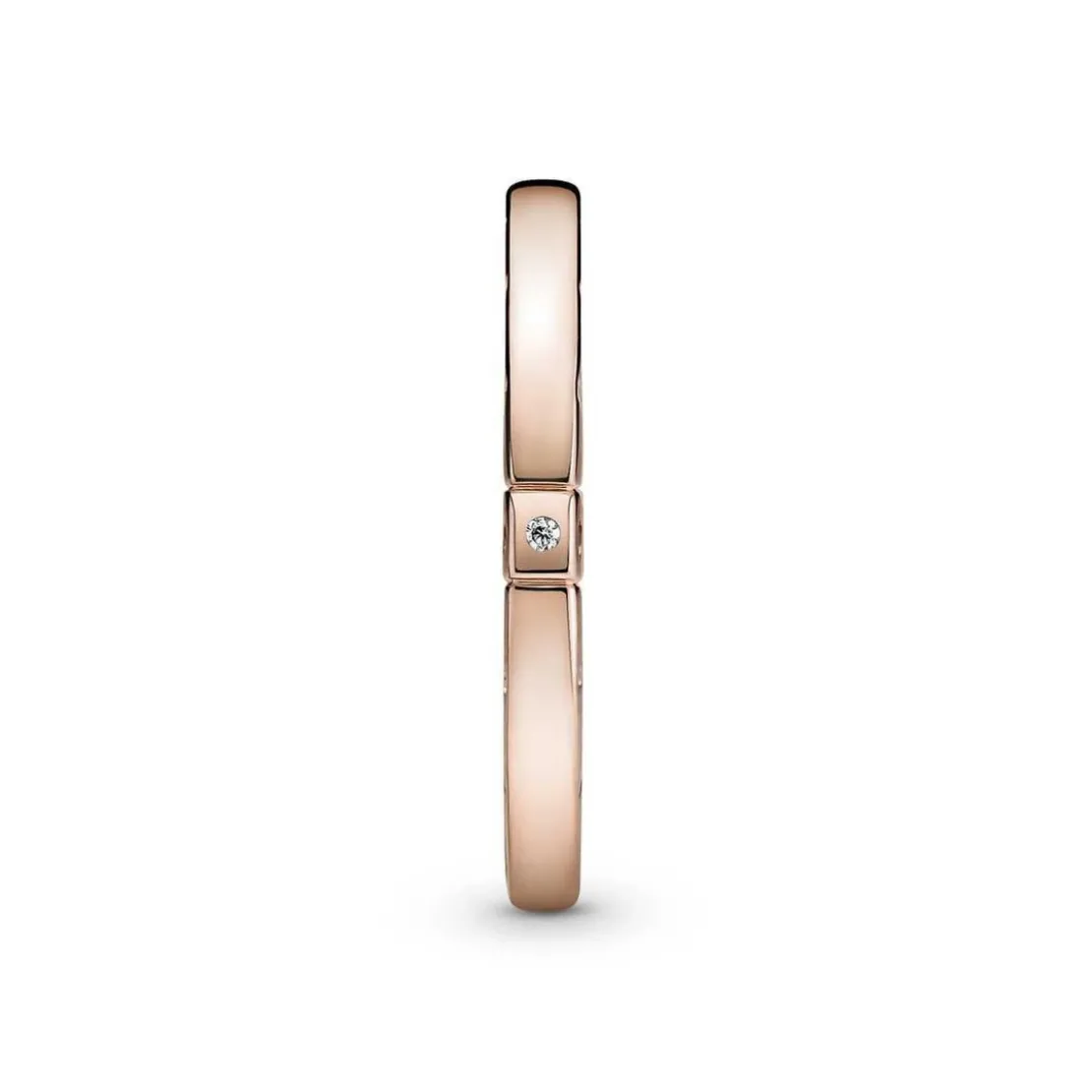 PandoraBague Logo & Cœurs Pandora Signature - Métal Doré à l'or Rose fin 585/1000