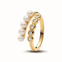 PandoraBague Ouverte Perles de Culture et Pavé