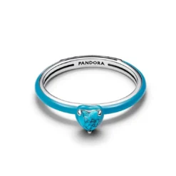 PandoraBague Pierre Cœur Turquoise