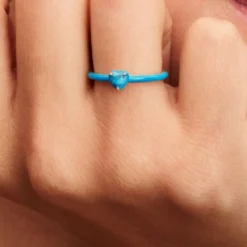 PandoraBague Pierre Cœur Turquoise