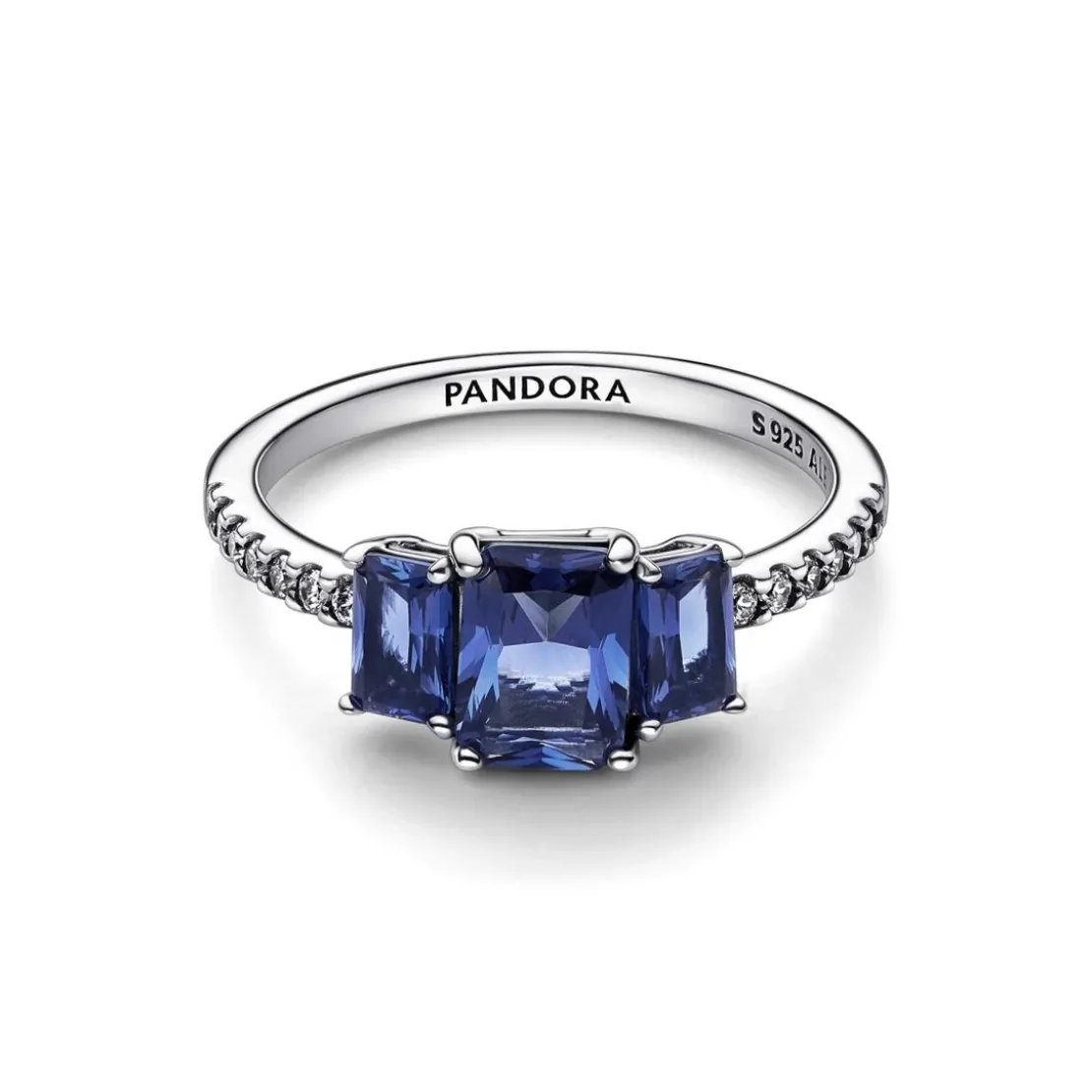 PandoraBague Scintillante Pandora Timeless - Trio de Pierres Rectangulaires Bleues