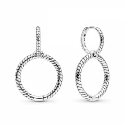 PandoraBoucles d'oreilles Créoles Porte-Charms Pandora Moments Pandora Pandora Moments - 299532C00 Argent